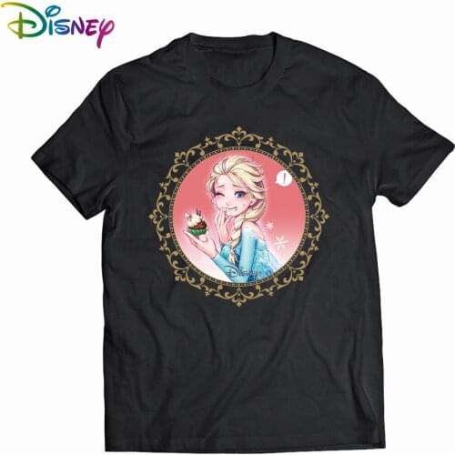 Disney Frozen short sleeve t-shirts Summer Woman T-shirts Anime clothes graphic t shirts Womens cotton t-shirt Tops