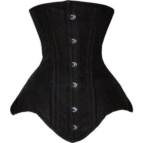 XS-3XL Underbust Corset Bustier Steampunk Steel Boned Slim Waist Control Corset for Women Waist Trainer Corselet Plus Size