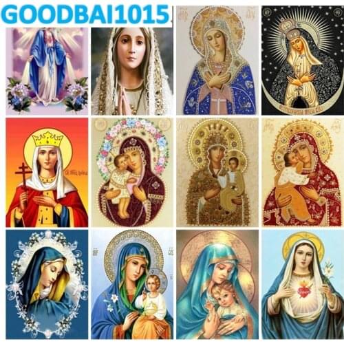 DIY Mosaic Diamond Painting Religious Figure Square Round Diamond Embroidery Full Drill 5D Cross Stitch Kits Home Decoration