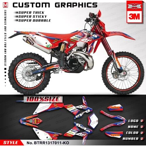 KUNGFU GRAPHICS Customm Stickers Kit Dirt Bike Decals for Beta 250 300 350 390 430 480 RR 2013 2014 2015 2016 2017 Red Blue