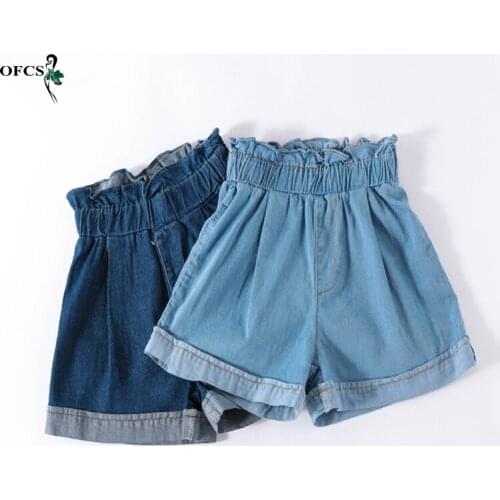 Selling Retail Girls Cotton Denim jeans Shorts Girls Basic Pants 2-12Years Old Children Thin Soft Trousers Kids Casual Clothes
