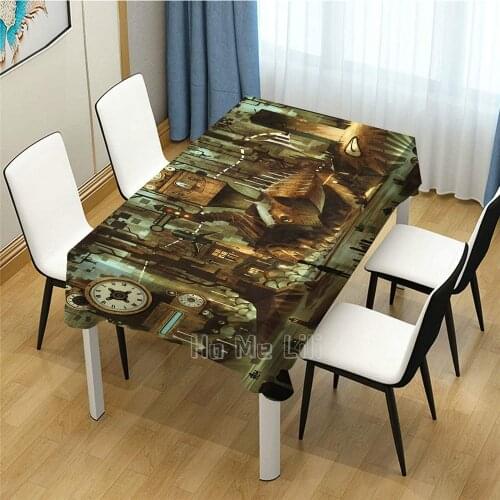 Steampunk Machine Engineering Design Pattern Tablecloth Dinning Decor