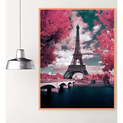 5D DIY Full Drill Square/Round Diamond Painting by Numbers Kit 3D Eiffel Tower Landscape Embroidery Cross Stitch Set Home Decor