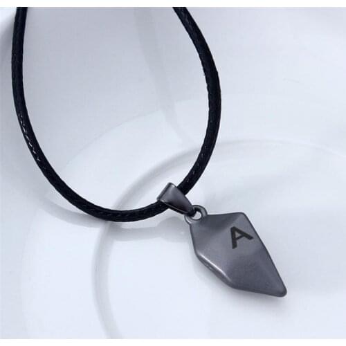 Lettering Couple Necklace A Pair of Love Necklace Wishing Stone Couple Necklace Heart Broken Stitching Necklace