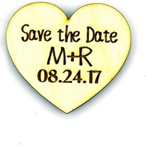 Personalized Laser Cut Wooden Heart with name and date tag,Rustic save the date