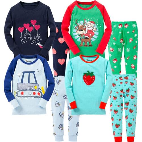 Children Christmas Pajamas Toddler Baby Boy Girl Christmas Long Sleeve Tops+Pants Pyjamas Kids Sleepwear Outfits Pijama Infantil