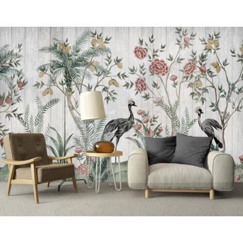 Custom European modern 3D wallpaper for walls Bedroom hotel wallpapers for living room Leaf sofa background wall