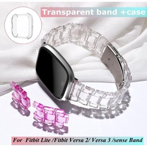 Watch Strap Case For Fitbit Versa 2/ Versa 3 Band Correa Transparent Steel For Fitbit Lite Bracelet Watchband Accessories