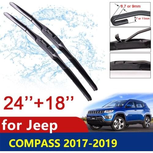 Car Wiper Blades for Jeep Compass 2017 2018 2019 MK2 2nd Gen Front Window Windscreen Windshield Brushes Car Accessories Goods