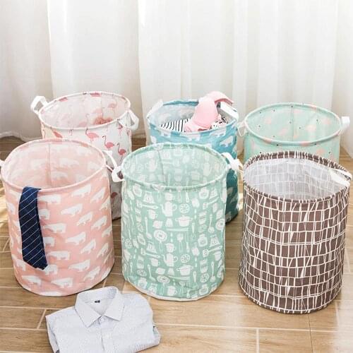 Folding Basket Stand Laundry Basket Toy Storage Box Super Large Bag Cotton Washing Dirty Clothes Big Basket Organizer Bin Handle