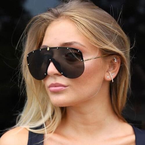 2021 Fashion Rimless Shield Sunglasses Women Men Black Luxury Brand Designer Metal Female Sun Glasses Shades Ladies