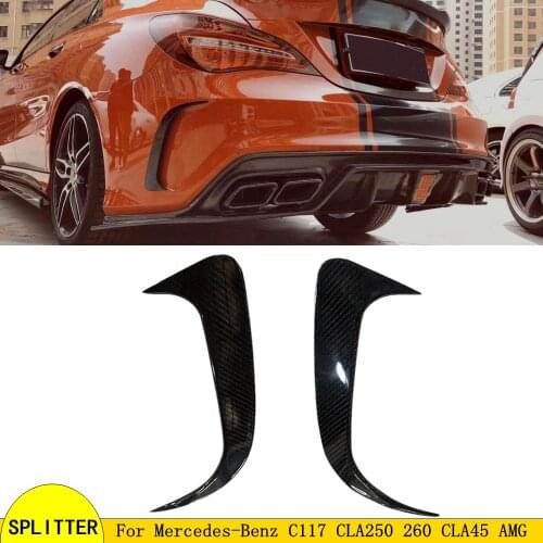 Carbon Fiber Rear Bumper Splitter Spoilers Canard for Mercedes-Benz C117 CLA250 260 CLA45 AMG 2014-2019