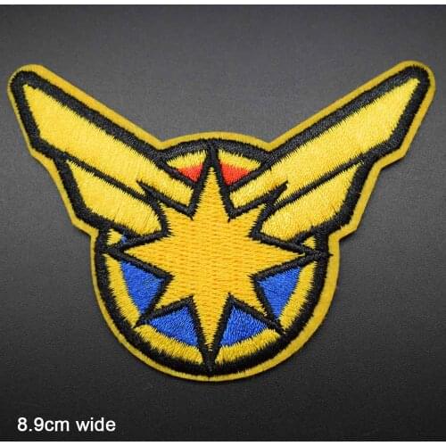 Yellow Iron On Embroidered Clothes Kree Carol Patches Danvers For Clothing Stickers Garment Wholesale