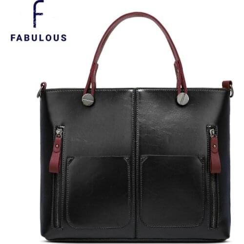 2021 New Vintage Wax Oil Pure Large Handbags Travel Business Lady Shoulder Bag Womens Casual Zipper Bags