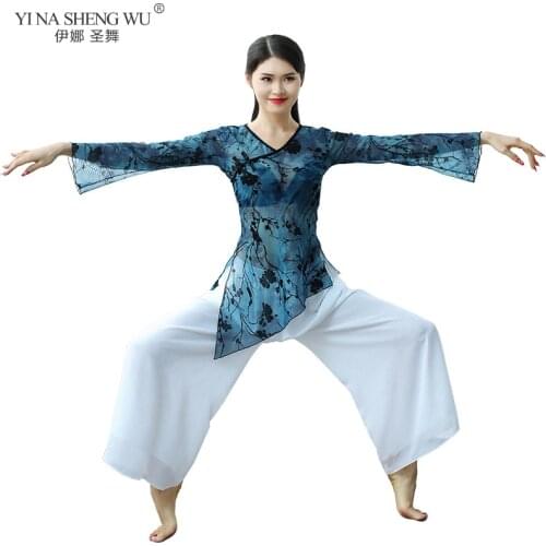 New Belly Dance Costume Women Modern Oriental Dance Practice Clothes Wide Leg Pants Suit Belly Dancing Embroidered Top Pants Set