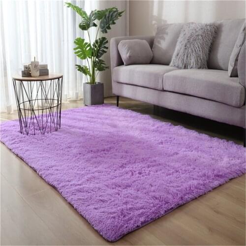 1PCS Soft Carpet For Living Room Fluffy Floor Carpets Non-Slip Area Carpet Dining Room Home Bedroom Solid Color Carpet Floor