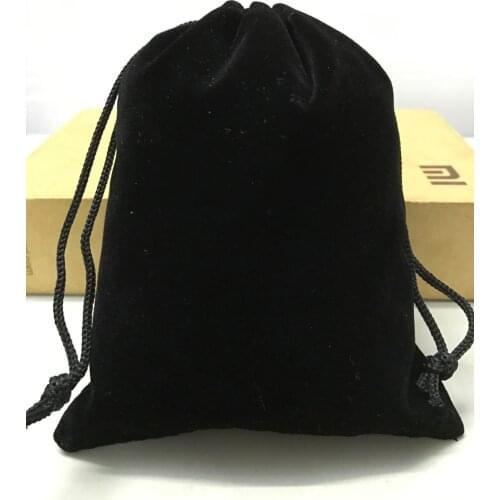 100pcs Direct Manufacturer drawstring velvet jewelry bag custome 15*17cm black gift velvet pouch for jewelry packaging