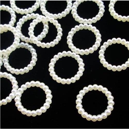 100pcs/lot 10mm exquisite Pente circle hollow craft flatback imitation pearl beads for DIY