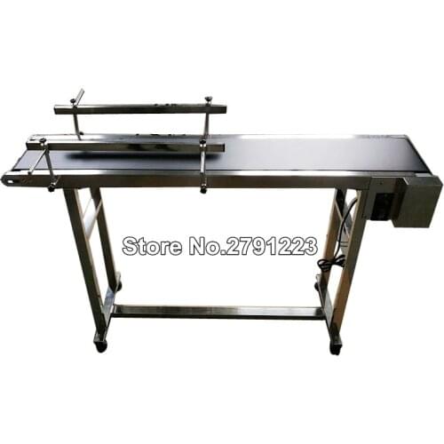 150x20cm Double Guardrail Conveyor Belt machine Stainless Steel mini Black Auto Power Slider Bed PVC Belt Electric Conveyor