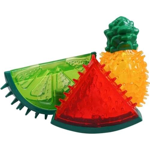 3PCS Dog Chewing Toys Fruit Shaped Freezing Molar Toys for Small and Medium Dogs
