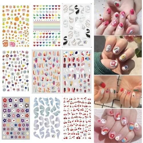 The New 3D Nail Sticker Cool English Letter stickers for nail Foil Love Heart Design Nails Accessories Fashion Manicure Sticker