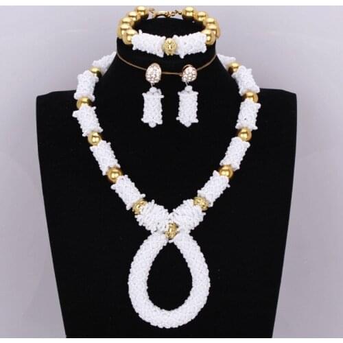 4UJewelry Wedding Jewellery Bridal Jewelry Sets White Gold Dubai Necklace Sets for Women Free Shipping Nigeria Beads Set Jewelry