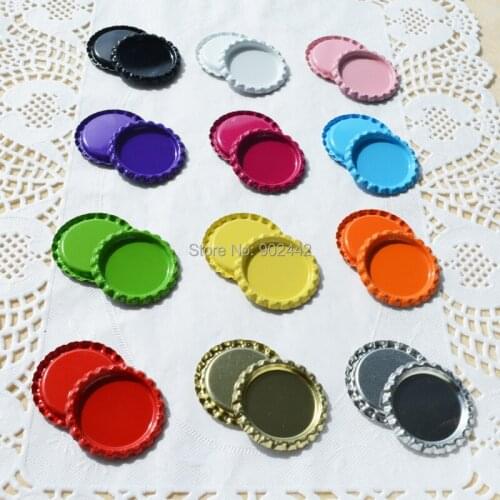 Free Shipping 12000 pcs/lot Fattened Double Side Colored Bottle Caps Without Hole For Jewelry DIY, 12 Colors can be Chosen