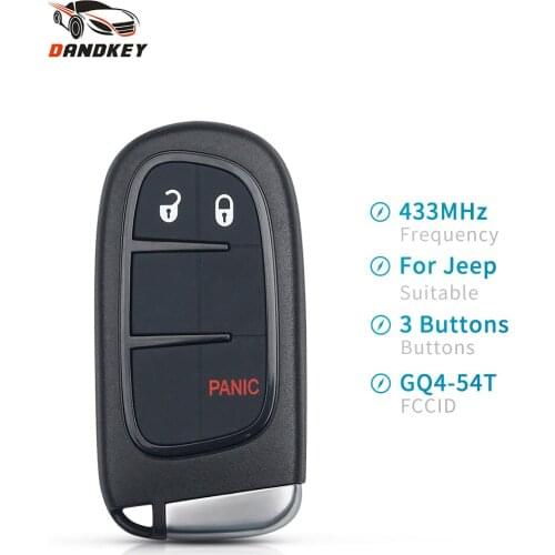 Dandkey 2/3/4/5 Buttons KeylessGo 433Mhz Hitag-AES 4A Chip Remote Smart Key For Jeep Cherokee DODGE RAM Durango Chrysler GQ4-54T