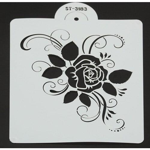 DIY Rose Flower Stencil Cake Bakeware Spraying Decoration Sugar Mold For Wedding