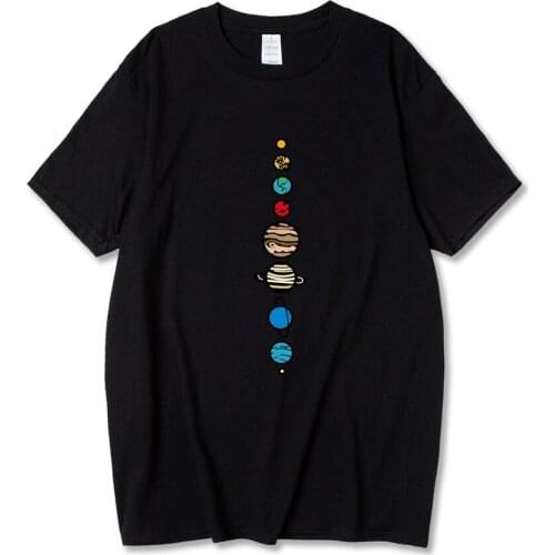 Planets Colour Man T shirt Cotton Causal Short Sleeve Tops Tshirt 2021 Summer Brand Oversized T-shirts Male Tees Tops Clothes