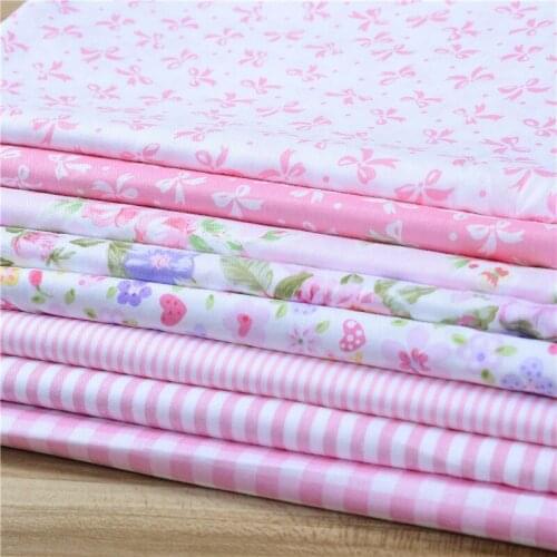 2016 new Young girl cotton fabric pink flower fabric DIY patchwork Sewing crafts 8 pieces Tilda Doll Cloth 40*50cm