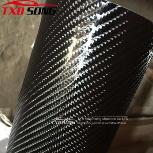 Like Glossy 6D carbon big texture carbon fiber film 6D carbon vinyl sticker for wrap with air free bubbles