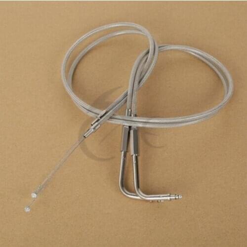 Motorcycle 39" 100CM Stainless Steel Throttle Cable For Harley FLTR FLHT FLHRC FLHRI FLHRCI