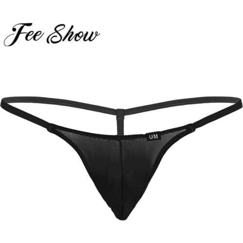 Mens G-String Thong Bikini Briefs Underwear Male Gay See Through Mesh Sheer Mini Lingerie Bulge Pouch Sissy Panties Man Swimwear