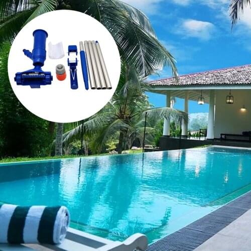 Pool Cleaner Kits 5 Section Pole Mesh Bag Mini Jet Vacuum Suction Head for Spas Ponds Maintenance
