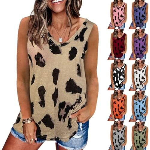 Explosive Womens 2021 Summer New Explosive Spotted Printed V-neck Top Loose T-shirt Vest fairy clothes