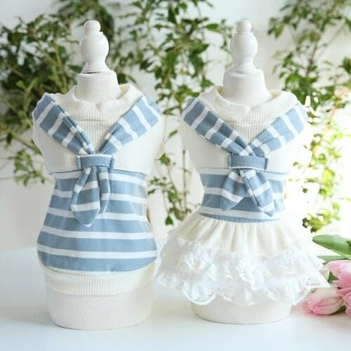 Newest Scarf Decoration Striped Dog Clothes Vests and Dresses for Dogs Couple Clothes Dog Cat Dress Chien Pet Clothes