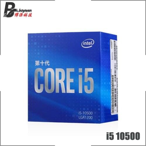 Intel Core i5-10500 i5 10500 3.1 GHz Six-Core Twelve-Thread CPU Processor L2=1.5M L3=12M 65W LGA 1200 New and come with the fan