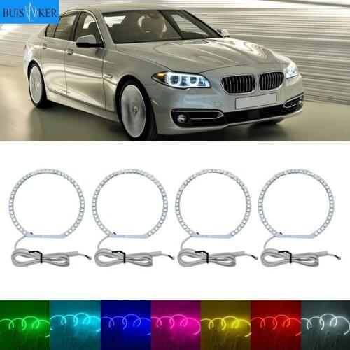 Headlight Multi-color RGB LED Angel Eyes Halo Ring Eye DRL RF Remote Control for BMW E36 E38 E39 E46 projector 4x131 Accessories
