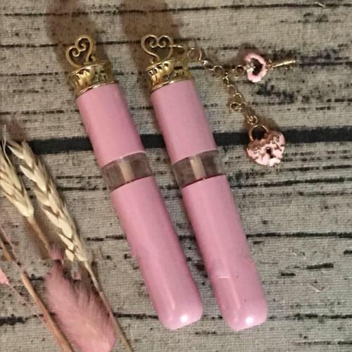 Pink Elegant Empty Lip Gloss Tube, DIY Plastic Graceful Lipstick Refillable Bottle, Professional Lip Beauty Tool F049