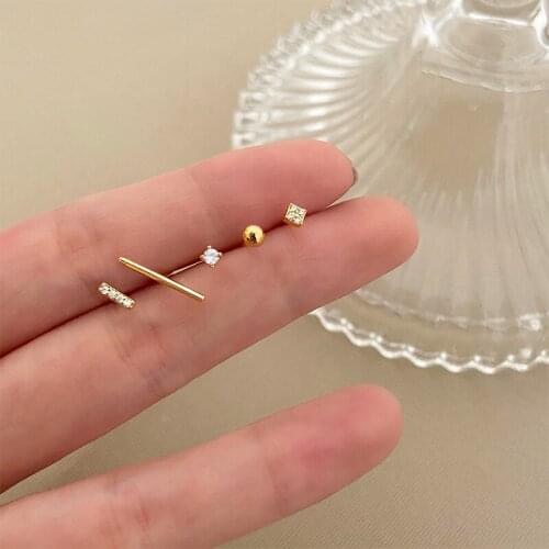 Five-piece earrings needles do not need to pick up simple female earrings for sleeping