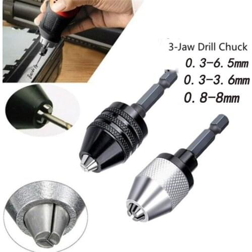 Hexagonal mini-drill chuck 0.3-3.6mm power tool for converting three-jaw chuck
