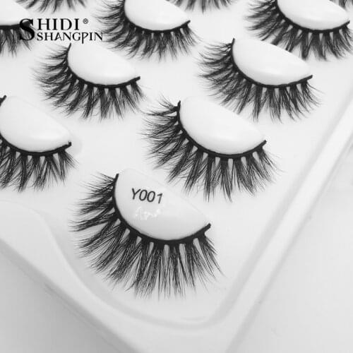 SHIDISHANGPIN 5/10 pairs 3D mink lashes faux fluffy dramatic false eyelash extension natural long mink eyelashes Winged cilios
