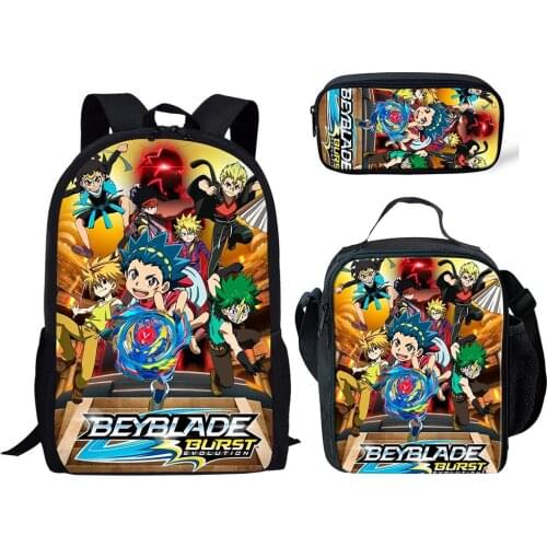 Cartoon Unicorn Backpack School Bag For Kids Boys Girls Lunch Box Custom Print Pencil Bag Big Capacity Three-piece Set