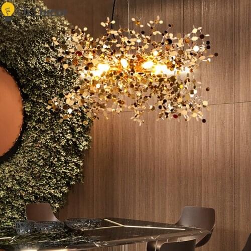 Modern Stainless Steel Sequins Pendant Lights Lighting Bar Hotel Hall Luxury Pendant Lamp Living Room Bedroom Decor Hanging Lamp
