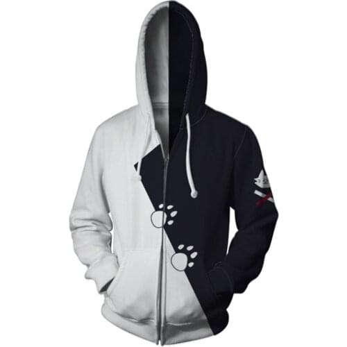 Hololive Ookami Mio Cosplay Hoodie 3D Printed Hooded Sweatshirt Men Women Casual Streetwear Zip Up Jacket Coat