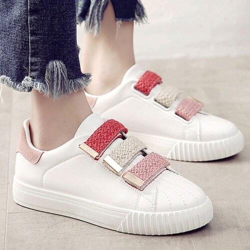 2019 Women shoes hook loop white shoes woman mixed colors women sneakers non-slip breathable ladies shoes tenis feminino K8-40