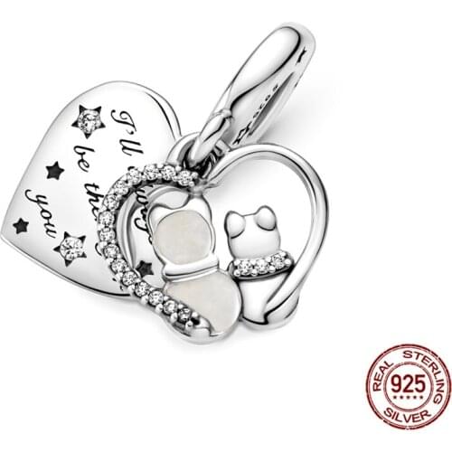 New 925 Sterling Silver Buckle Heart Shape Charm Fit Original Pandora Bracelet&Bangle Making Fashion DIY Jewelry for Women Gift