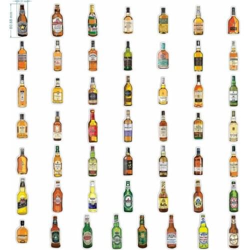 10/50PCS Liqueur Stickers DIY Laptop Luggage Skateboard Guitar Fridge Scrapbook Waterproof Stationery Sticker