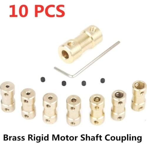10 Pcs 2Mm/2.3Mm/3Mm/3.17Mm/4Mm/5Mm/6Mm Messing Stijve Motor Shaft Koppeling Koppeling Motor Transmissie Connector Met Schroeven